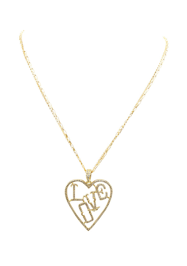 LOVE Pendant Gold Chain Necklace