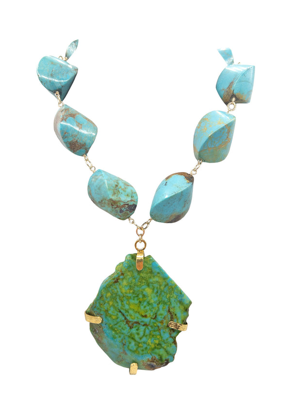 Turquoise Green Turquoise Pendant Necklace