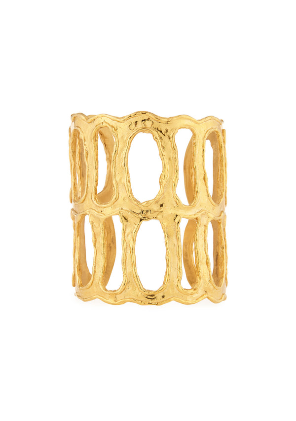 Gold Textured Double Cuff