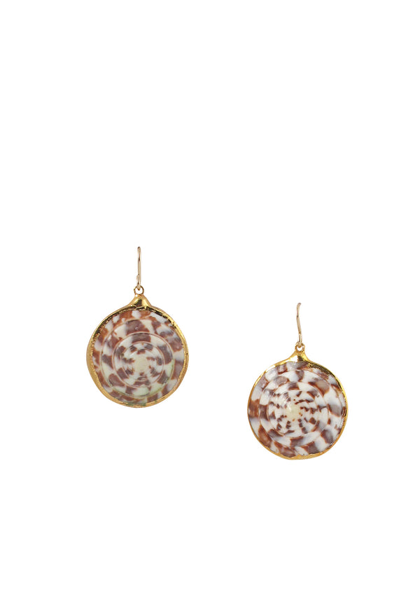 Speckled Shell in Gold Foil Drop Earrings