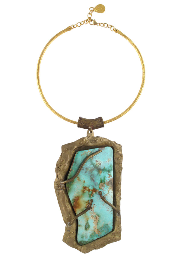 One of a Kind Natural Turquoise Pendant Necklace