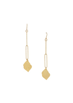 Gold Leaf Italian Link Earrings
