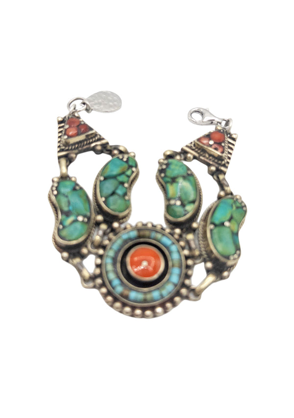 Turquoise Coral Ethnic Bracelet
