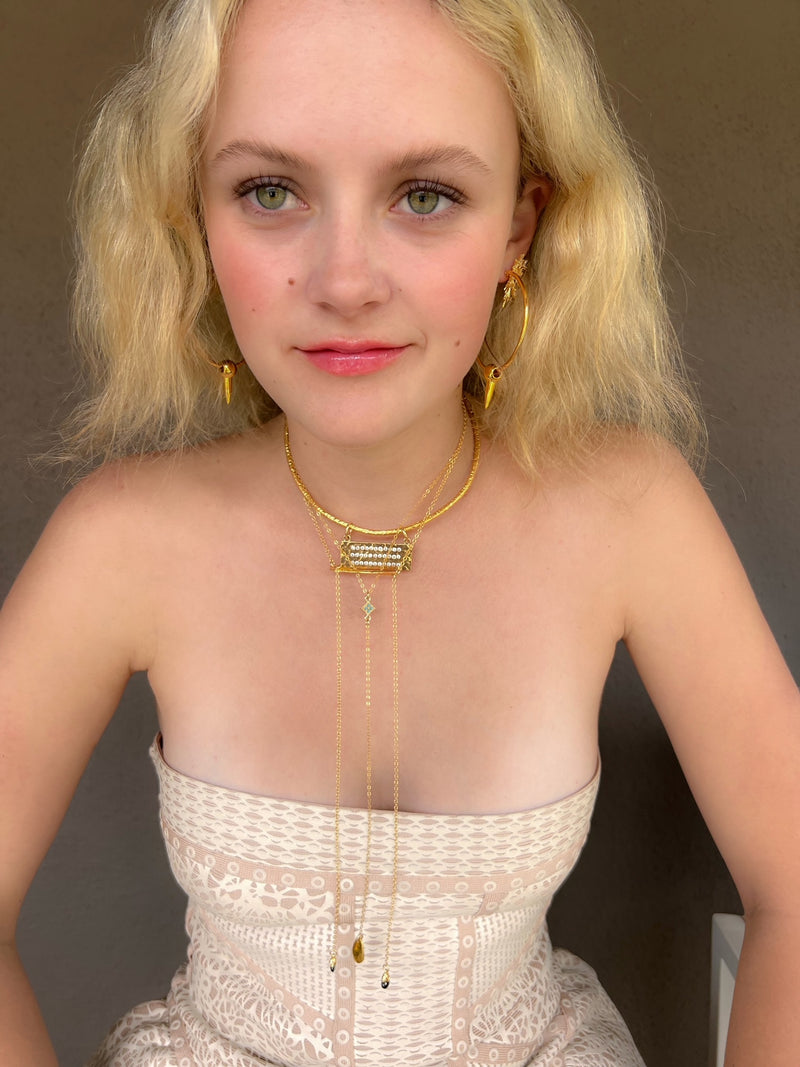 Gold Diamond Illusion Collar Necklace