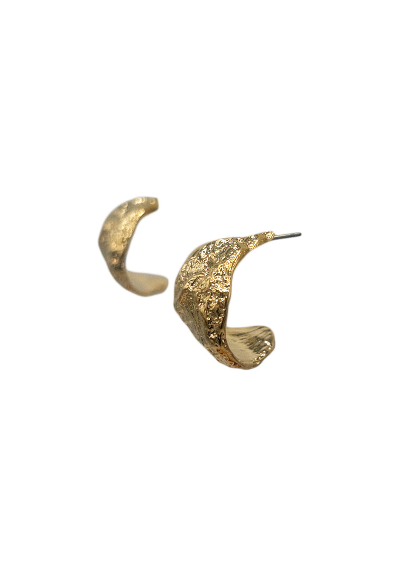 Textured Gold Post Earrings