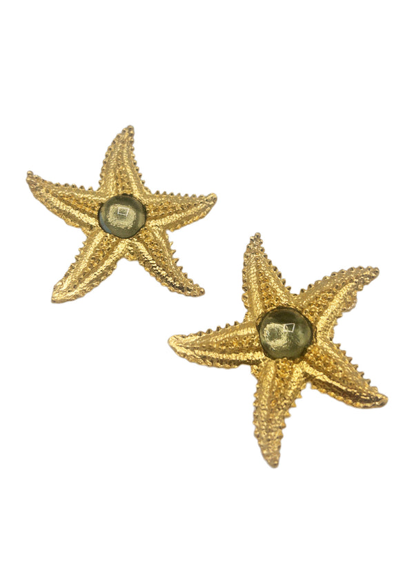 London Blue Quartz Starfish Earrings