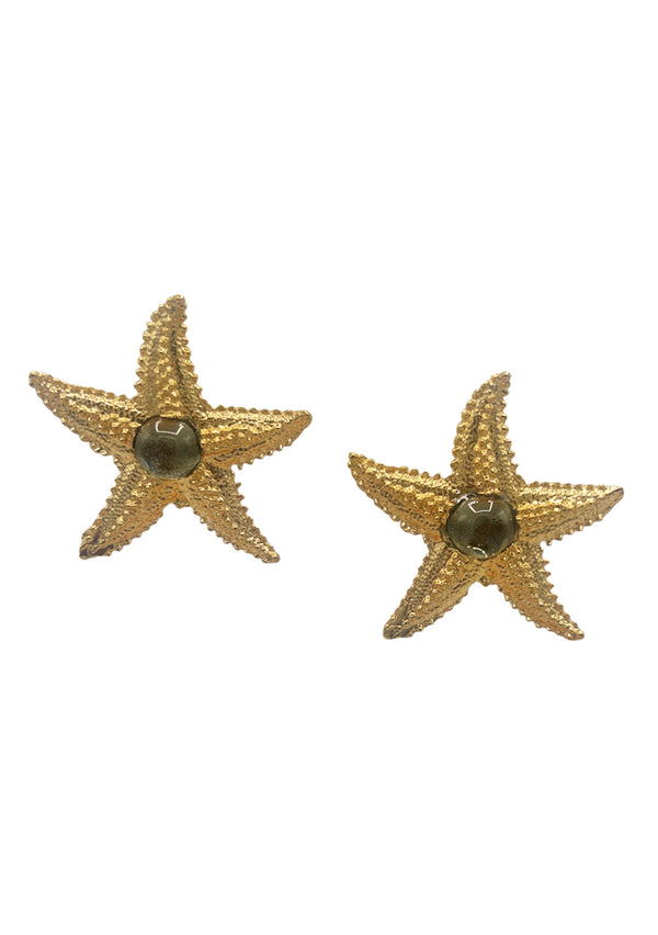 London Blue Quartz Starfish Earrings
