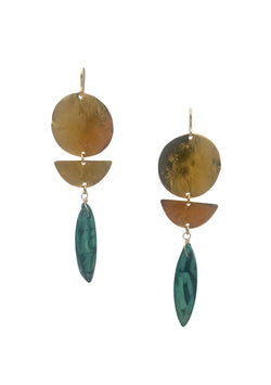 Malachite Gold Statement Earrings