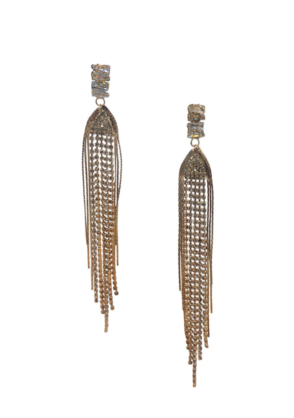 Diamond Illusion Long Statement Earrings