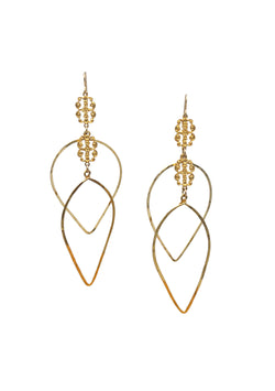 Double Teardrop Gold Chandelier Earrings