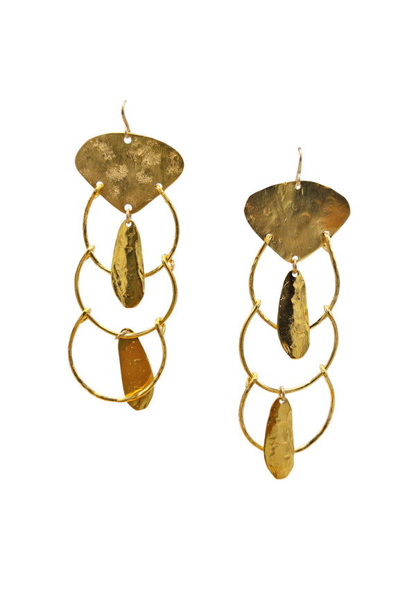 Gold Cascading Statement Earrings