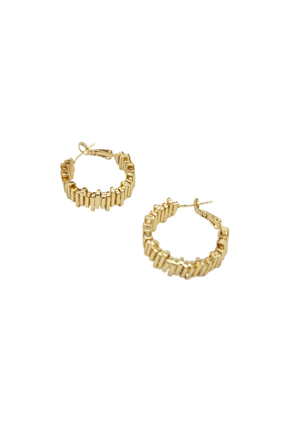 Small Textured Gold Hoop Earrings