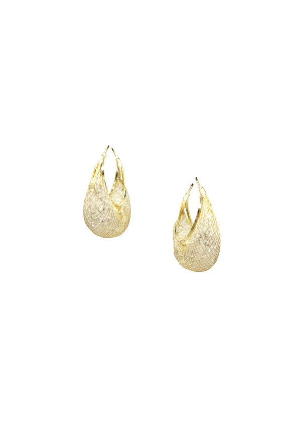 Gold Weaved Hoop Earrings