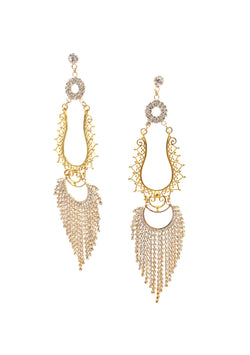 Gold Diamond Illusion Chandelier Earrings