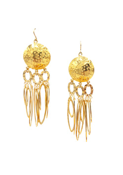 Gold Medallion Chandelier Earrings