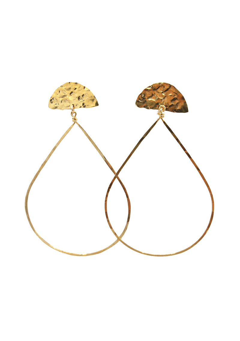 Gold Teardrop Statement Earrings