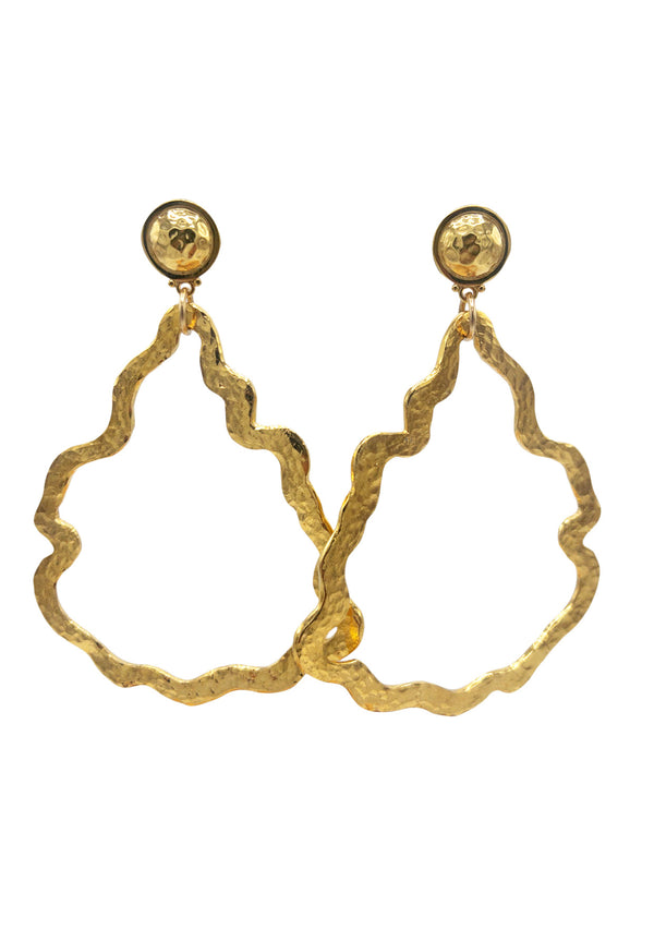 Large Gold Cloud Post Earrings
