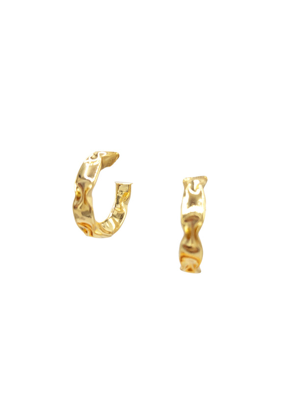 Gold Textured Hoop Earrings