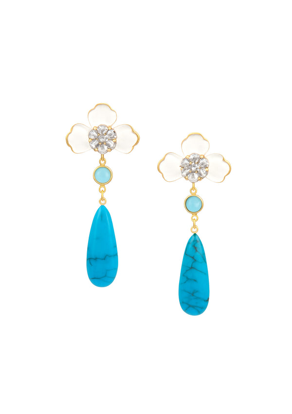 Turquoise Flower Post Earrings