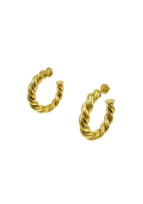 Gold Braided Post Earrings