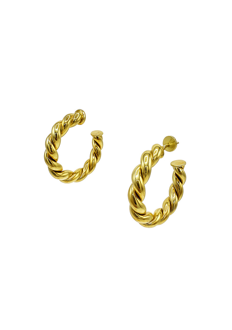 Gold Braided Post Earrings