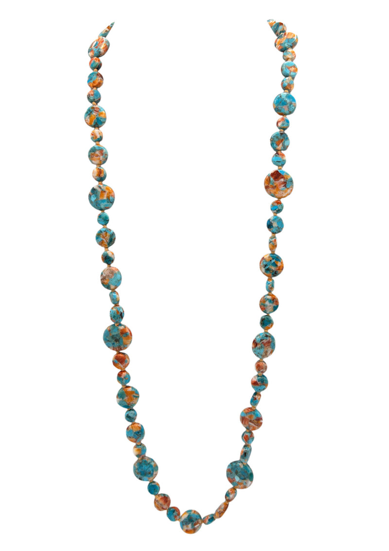 Turquoise Spiny Oyster Coin Necklace
