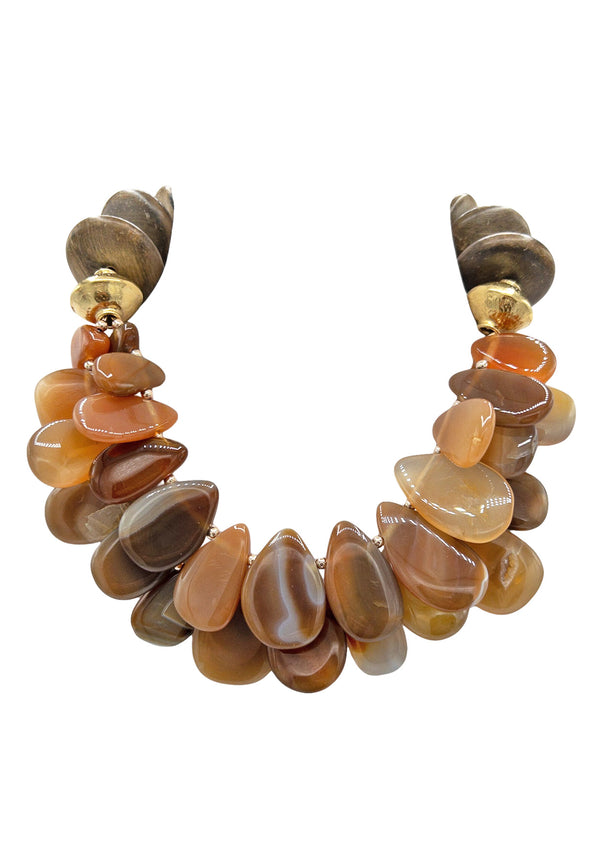 Up and Down Carnelian Wood Necklace