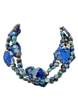 Blue and Green Multi Strand Necklace