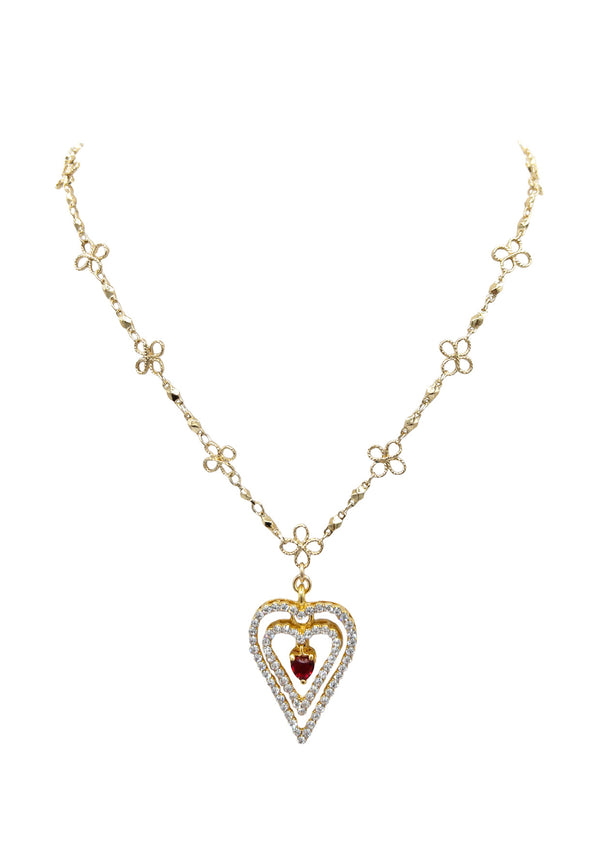 Diamond Illusion Heart Pendant Necklace