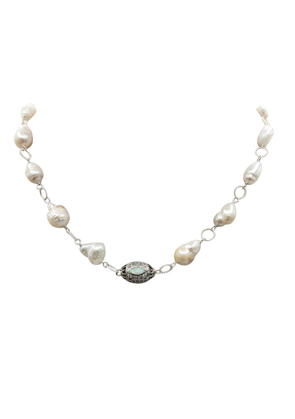 Freshwater Pearl Diamond Illusion Accent Necklace