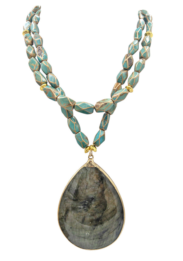 Turquoise Labradorite Pendant Necklace