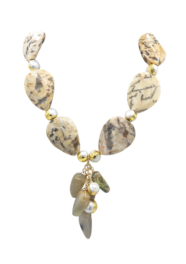 Animal Print Cluster Necklace