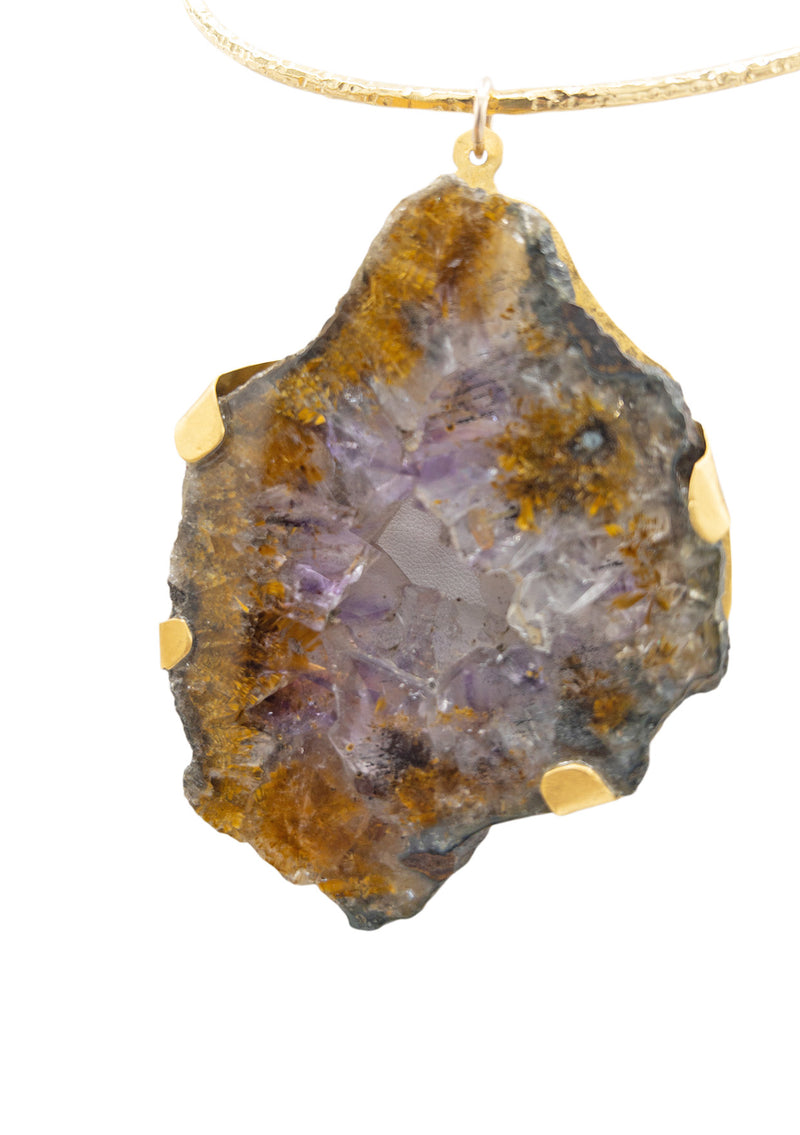 Amethyst Geode Pendant Necklace