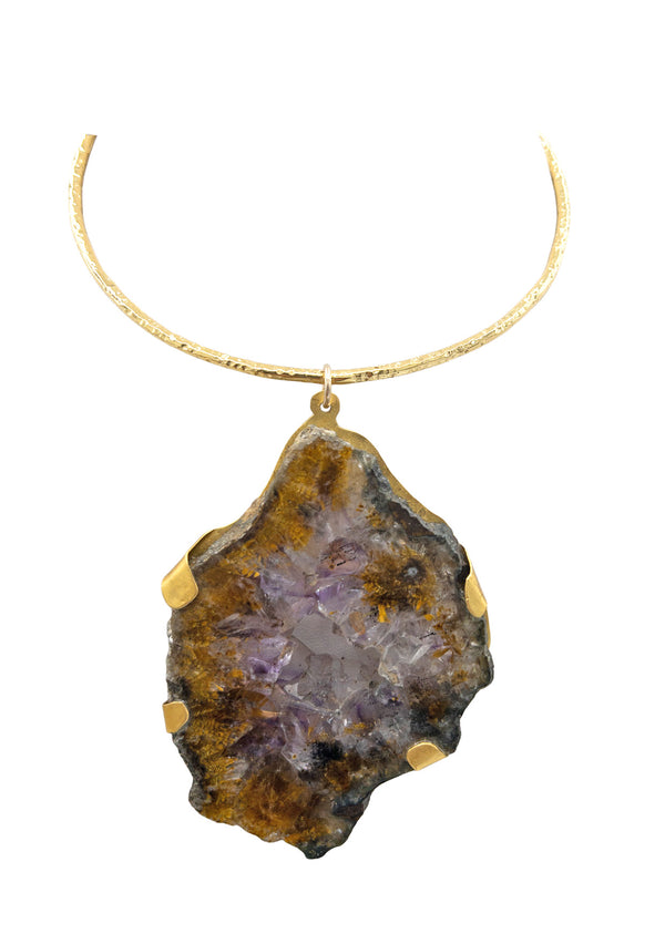 Amethyst Geode Pendant Necklace