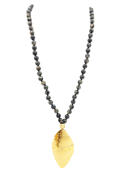 Labradorite Gold Pendant Necklace