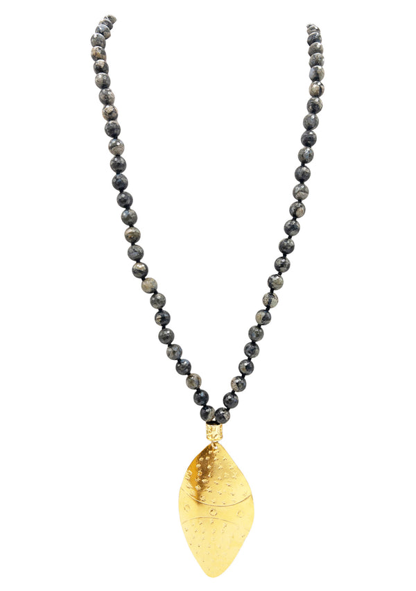 Labradorite Gold Pendant Necklace