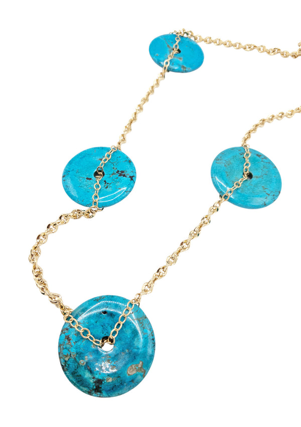 Turquoise Medallion Station Necklace