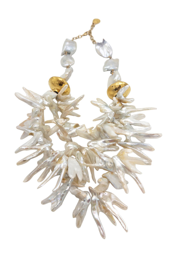 Freshwater Pearl Gold Accent Necklace