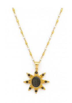 Labradorite Gold Pendant Necklace