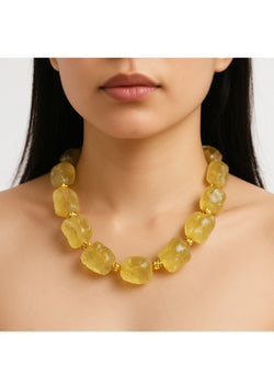 Raw Yellow Quartz Necklace