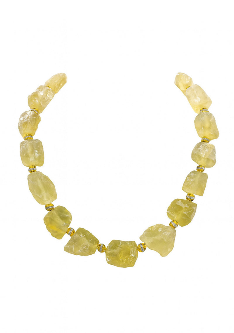 Raw Yellow Quartz Necklace