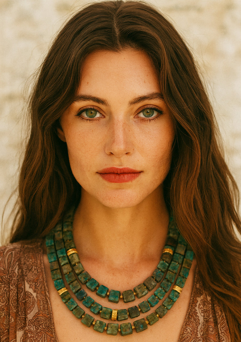 Azurite and Turquoise Multistrand Necklace