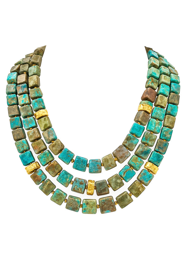 Azurite and Turquoise Multistrand Necklace