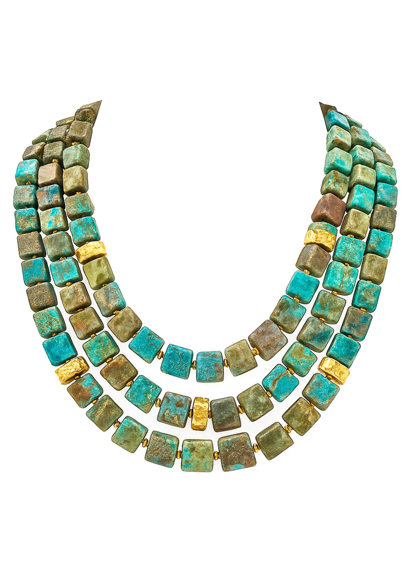 Azurite and Turquoise Multistrand Necklace