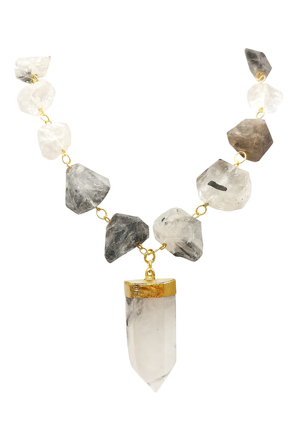Raw Quartz Pendant Necklace