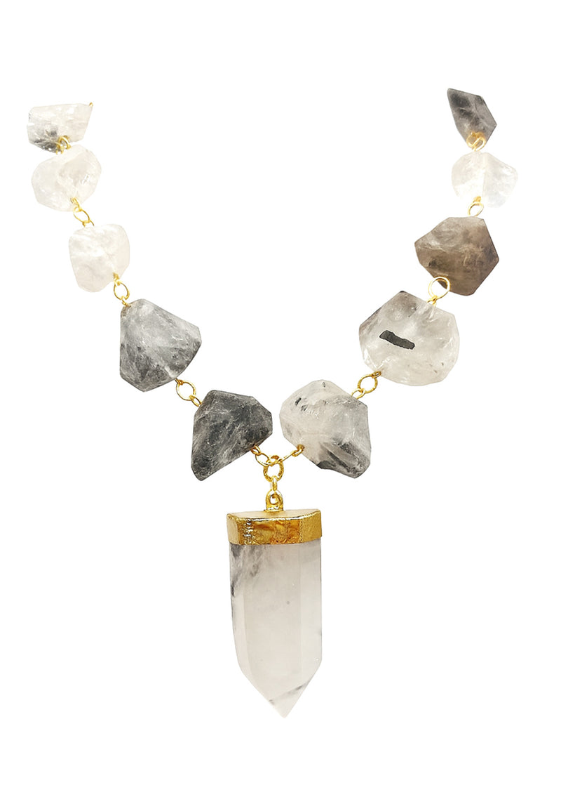 Raw Quartz Pendant Necklace