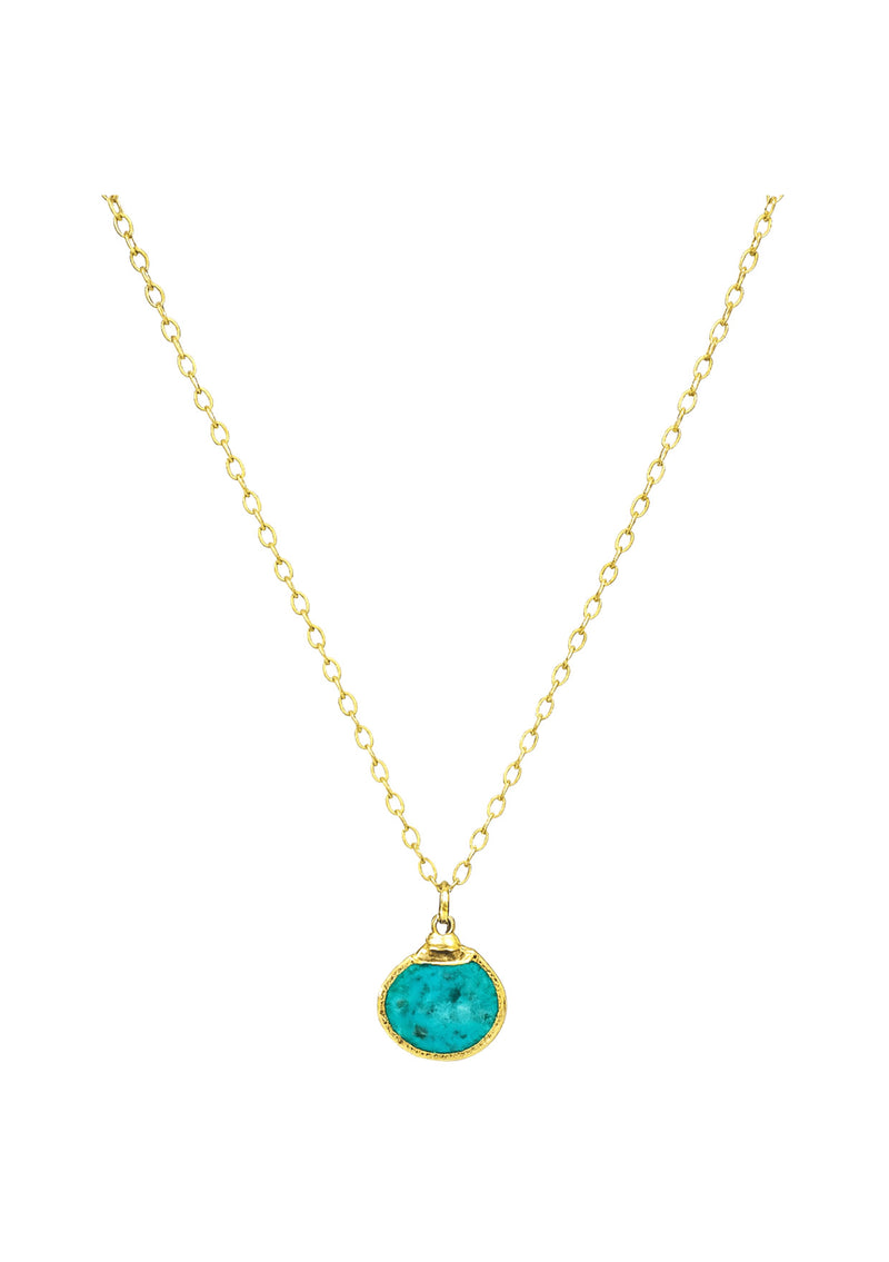 Turquoise in Gold Foil Pendant Necklace