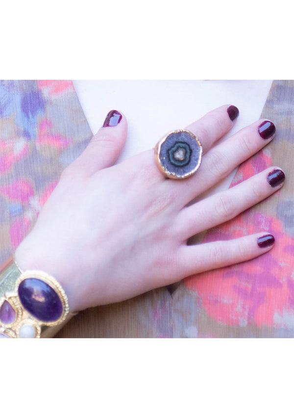 Amethyst Stalactite Adjustable Ring