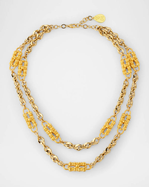 Double Strand Gold Link Necklace