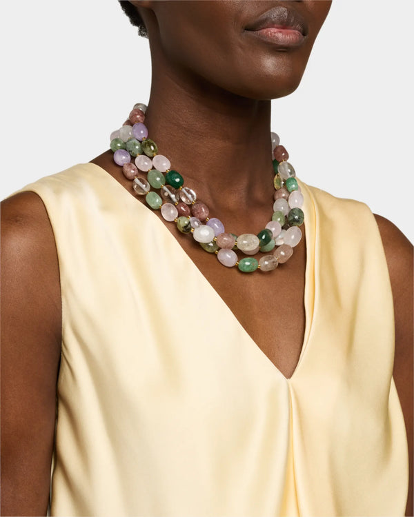Multistone Multistrand Necklace